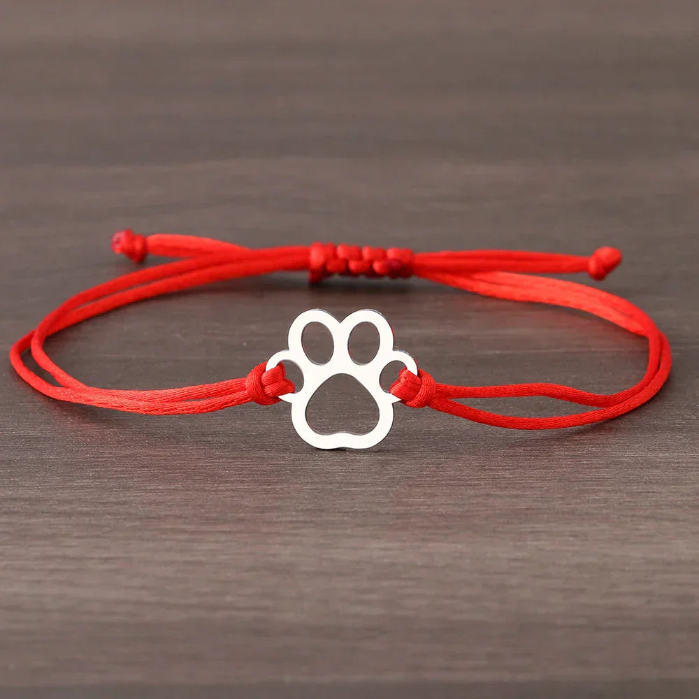 Bracelet ajustable avec cordon noir et rouge