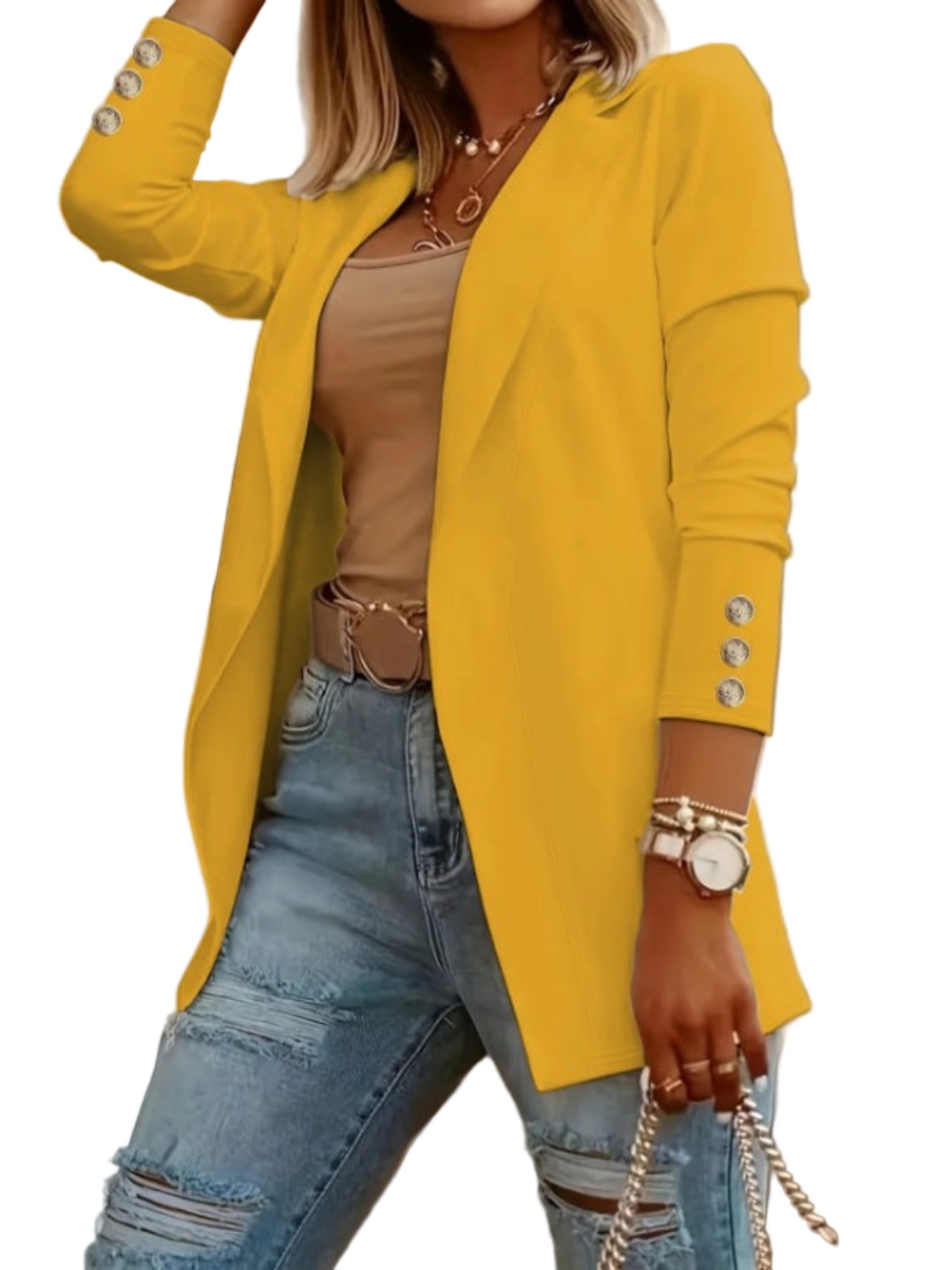 ODIN™ - Blazer décontracté à manches longues et ouverture frontale