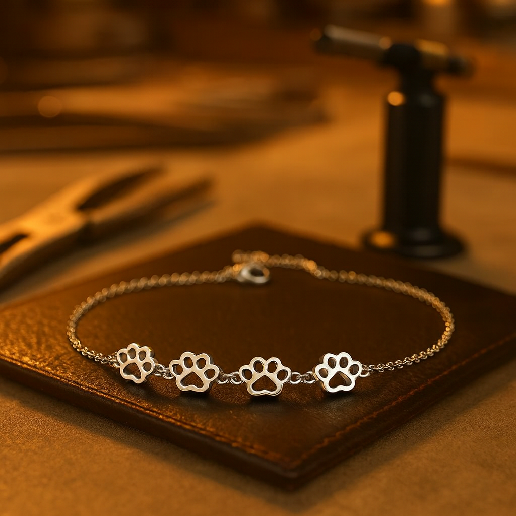 Bracelet avec empreinte de patte – Taille réglable